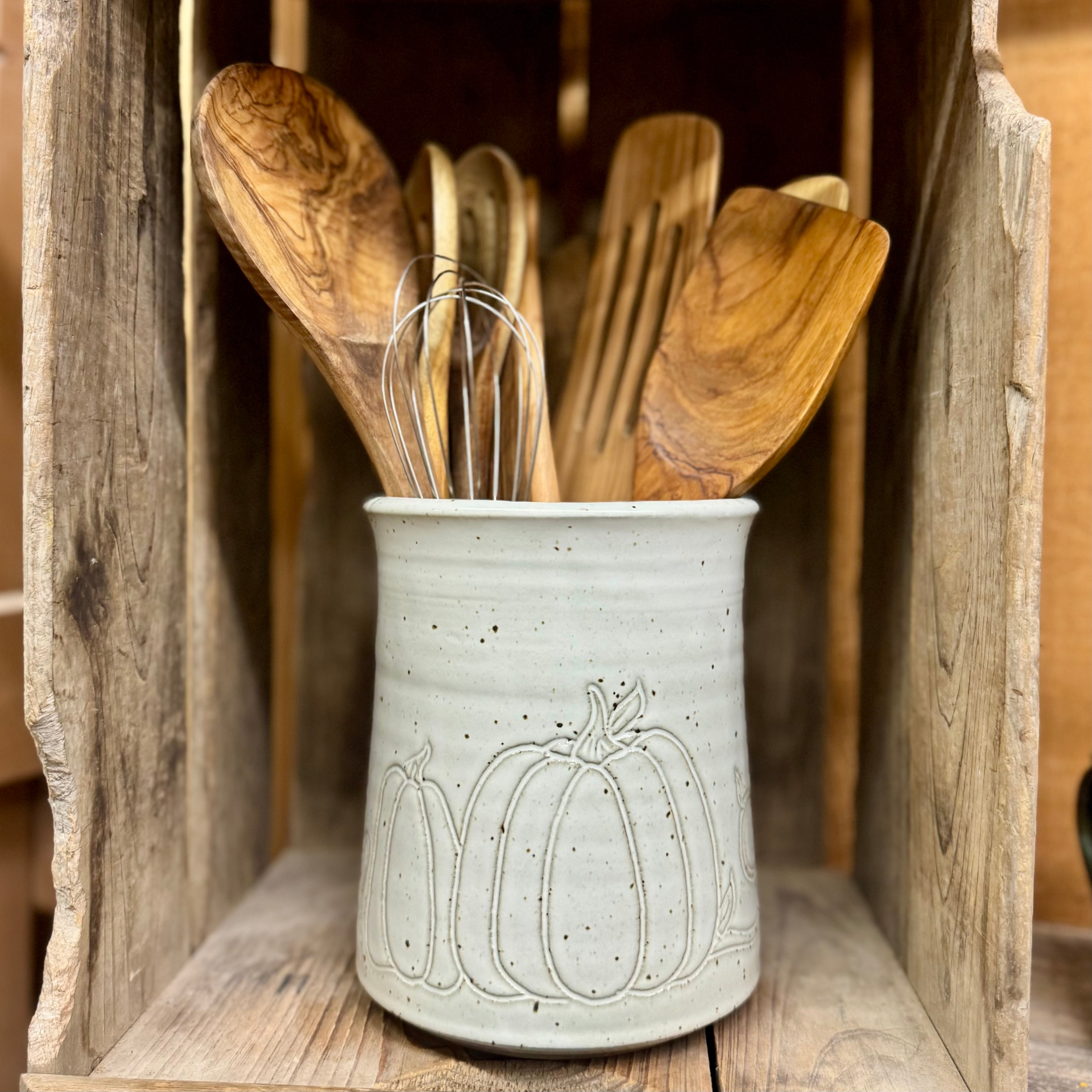 Pumpkin Utensil Jar {Classic White}