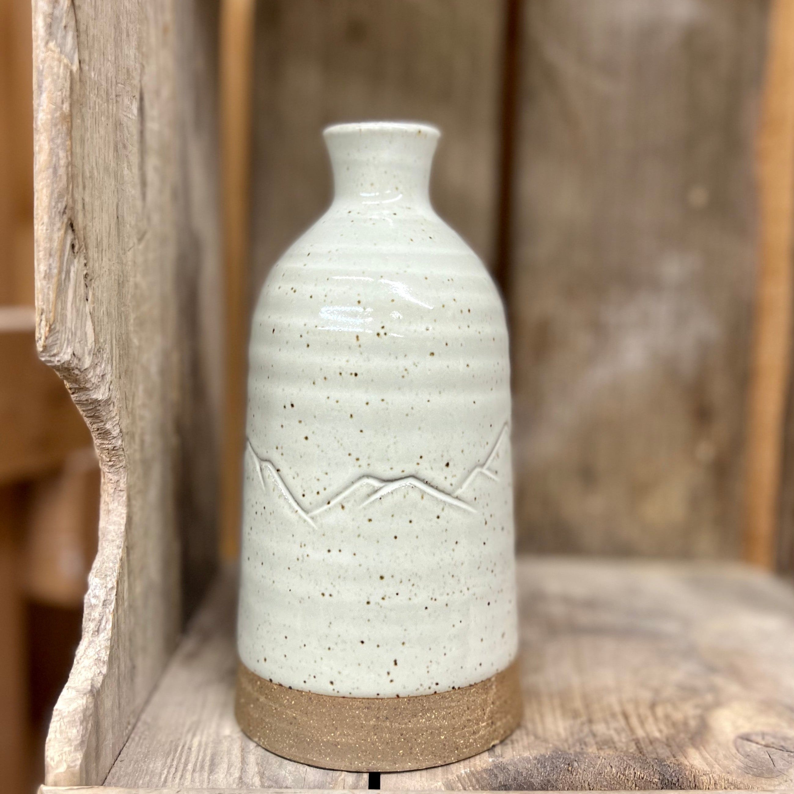 Appalachian Bottle Vase {Classic White Mountain Range}